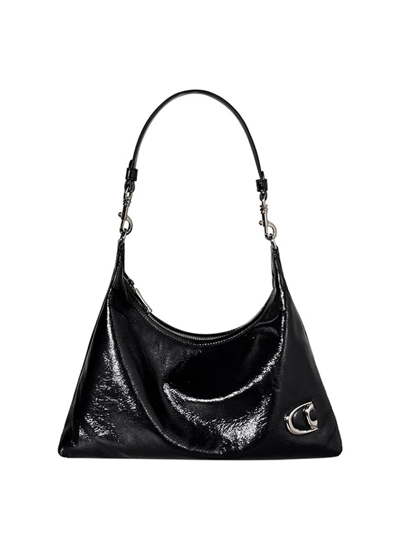 ブラックレザーハンドバッグ　ショルダーバッグ　isole 本革 ISOLE公式 | ショルダーバッグ