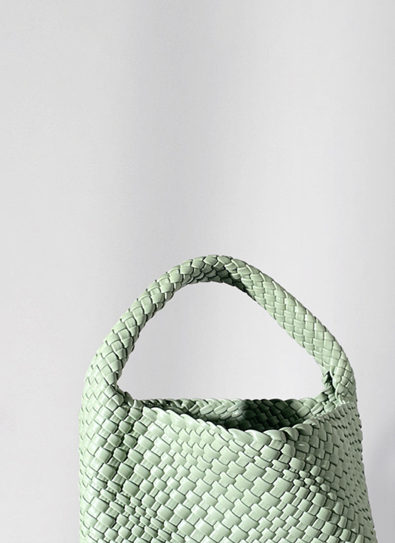 ISOLE公式｜シンプルな紙袋風デザイン、ミント色の肩掛けバッグ