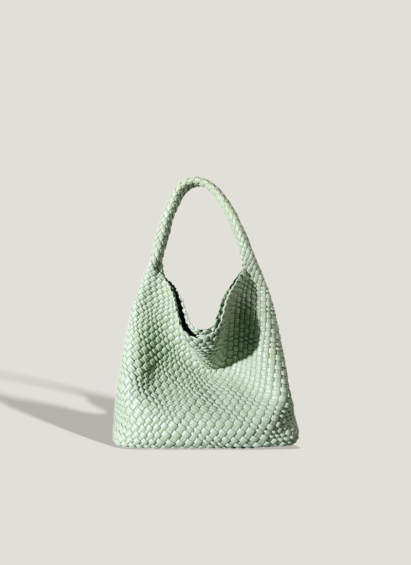  ISOLE公式｜ミニマルデザインの紙袋風ミント色の肩掛けバッグ