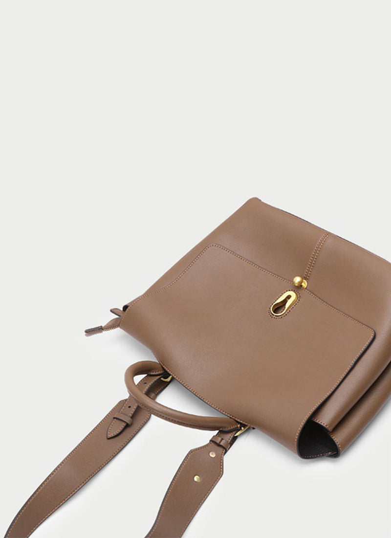 buri♪ さん専用 ISOLE ブラウンレザートートバッグ 未使用タグ付き ISOLE公式 | トートバッグ